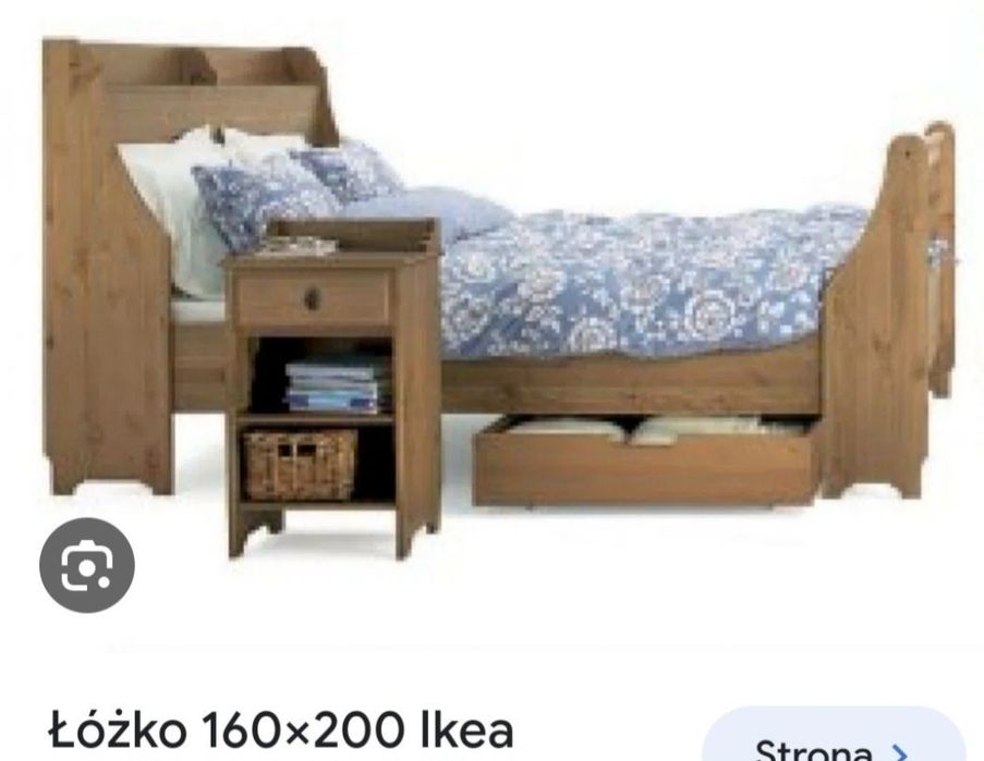 Łożko lite drewno IKEA LEKSVIK 140x200 cm