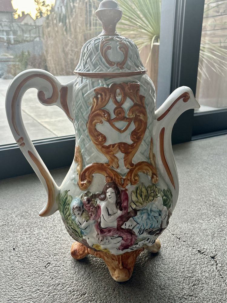 Wielki Stary Dzban porcelanowy sygnowany Capo Di Monte 45cm Włochy