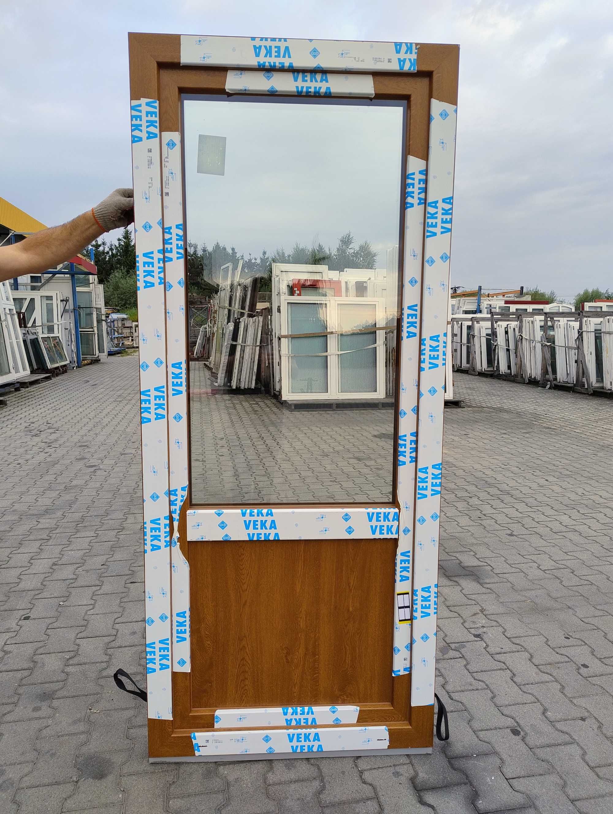 Nowe Okno/drzwi balkonowe 86x201,5 Złoty dąb RU
