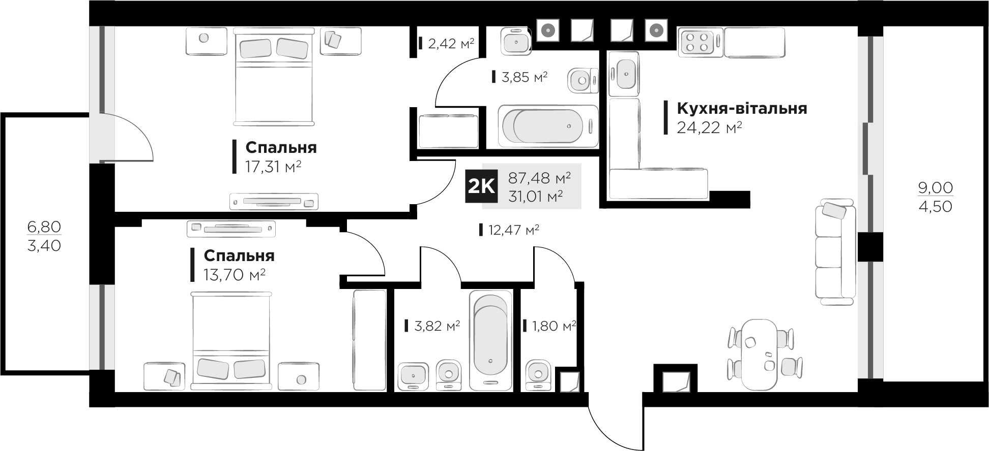 Без комісії Продаж 2-кімнатної квартири в ЖК HYGGE lux