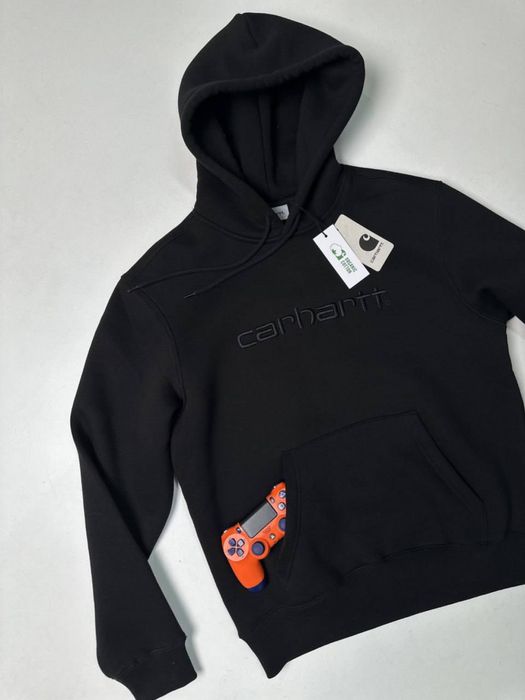 Чоловіче худі Carhartt чорне толстовка унісекс кофта з капюшоном