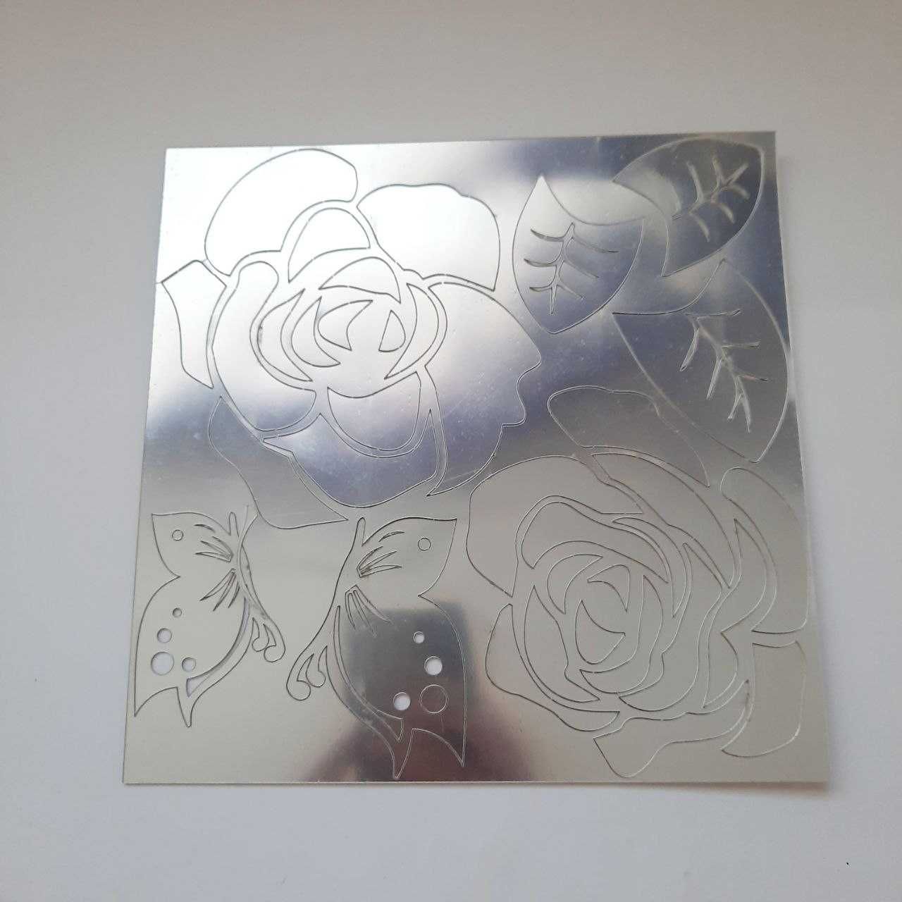 Наклейка на стіну дзеркальна акрил  квіти 35*22 декор 8682