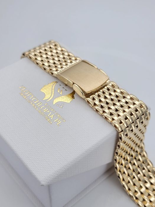 Ciężka Złota Bransoleta Do Zegarka Męskiego 14K 585 mbw013yo Gdańsk