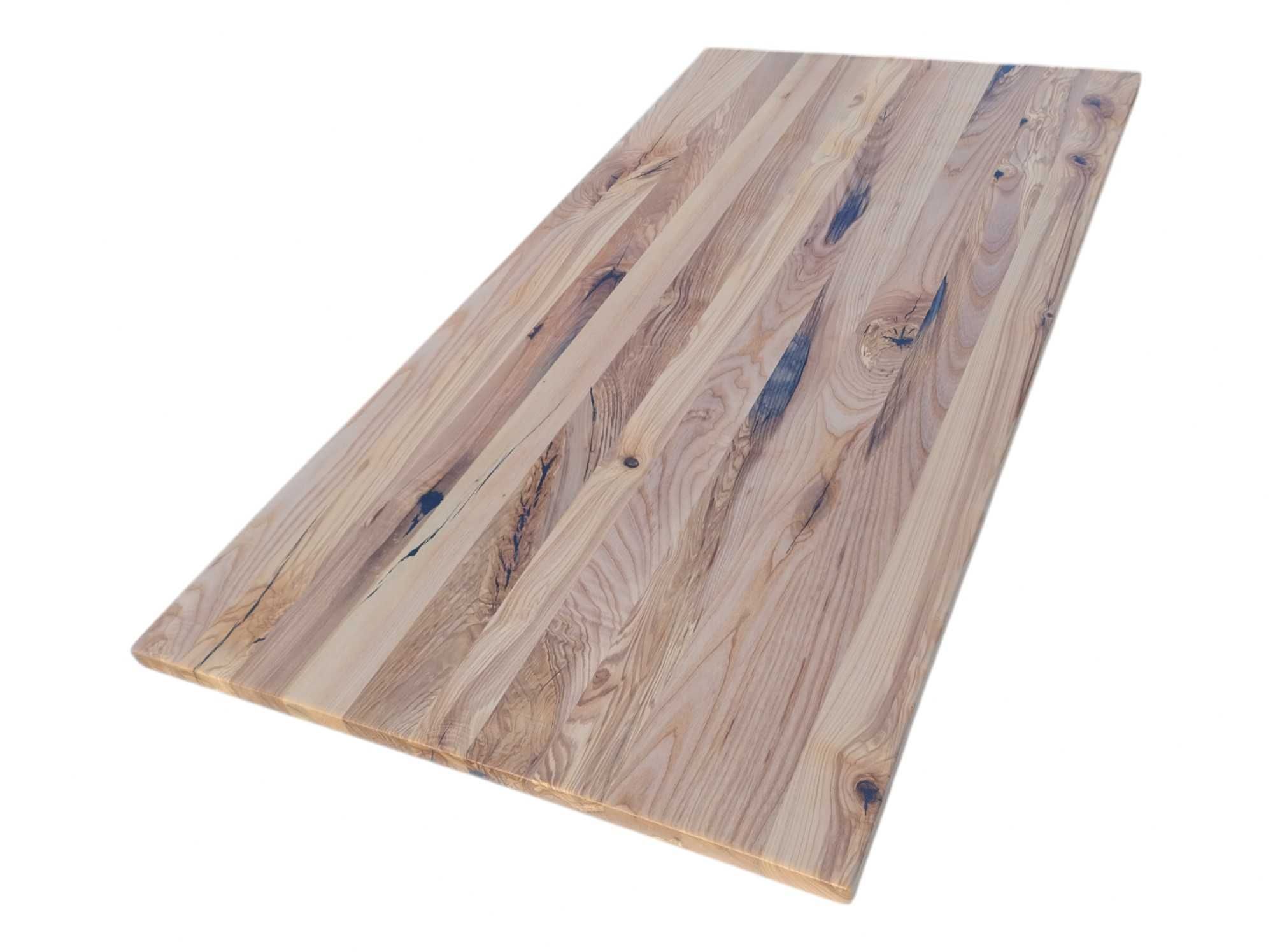 Blat z Litego Drewna Jesion Rustykalny 119x62x2,6cm Gotowy Olejowany