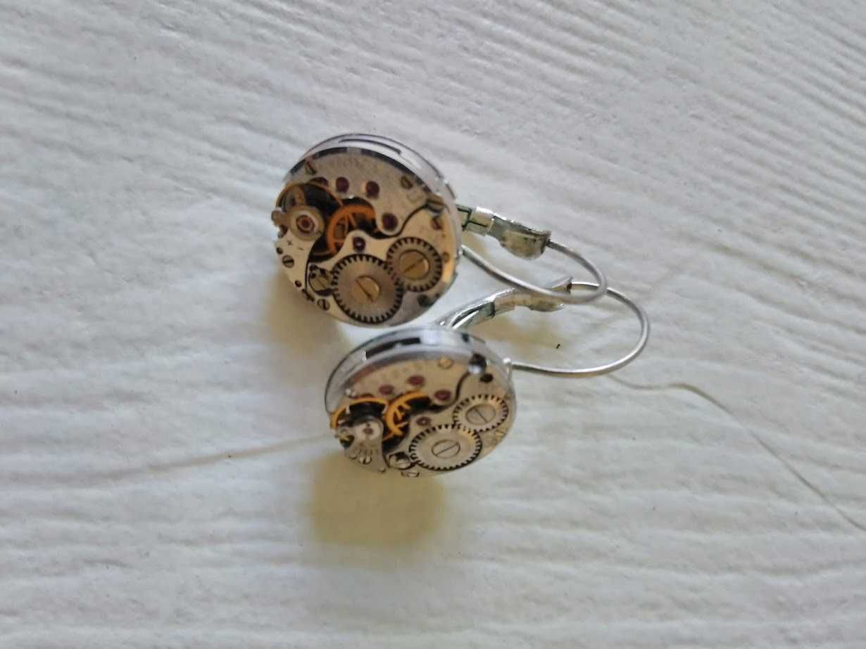 Kolczyki z mechanizmem zegarka HAND MADE