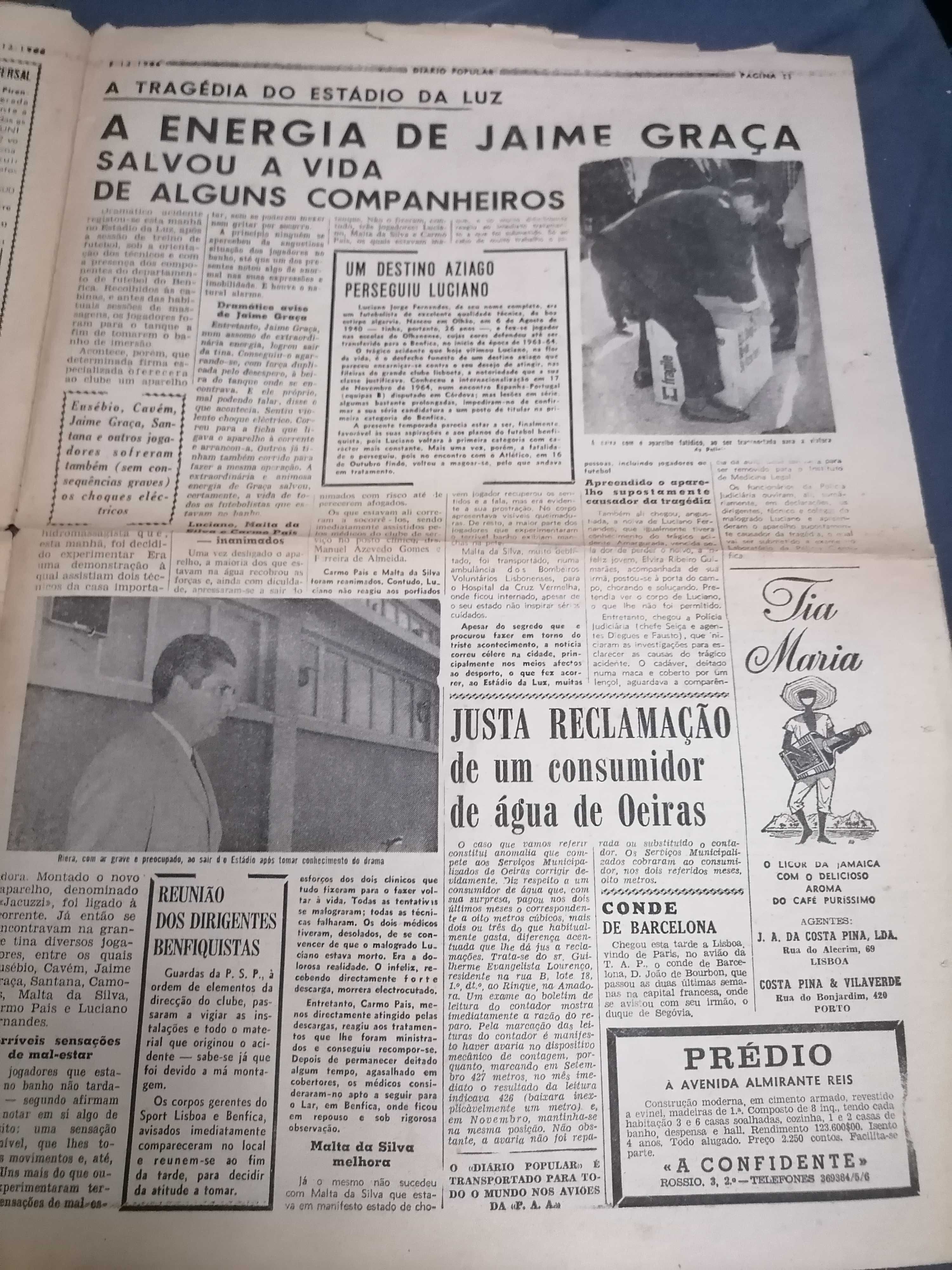 BENFICA 1966  Tragédia no Estádio da Luz Acidente vitimou LUCIANO