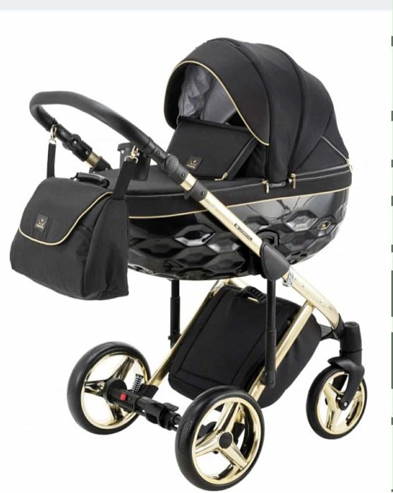Wózek Adamex Chantal czarno -złoty