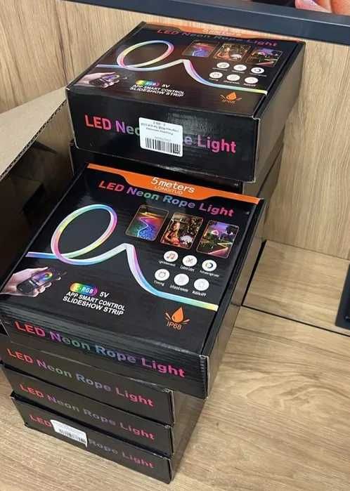 Неоновая гибкая LED лента стрічка RGB Bluetooth управлением пультом
