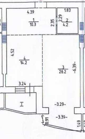 Однокімнатна квартира 2й поверх 58м2 (СПАРТАК)