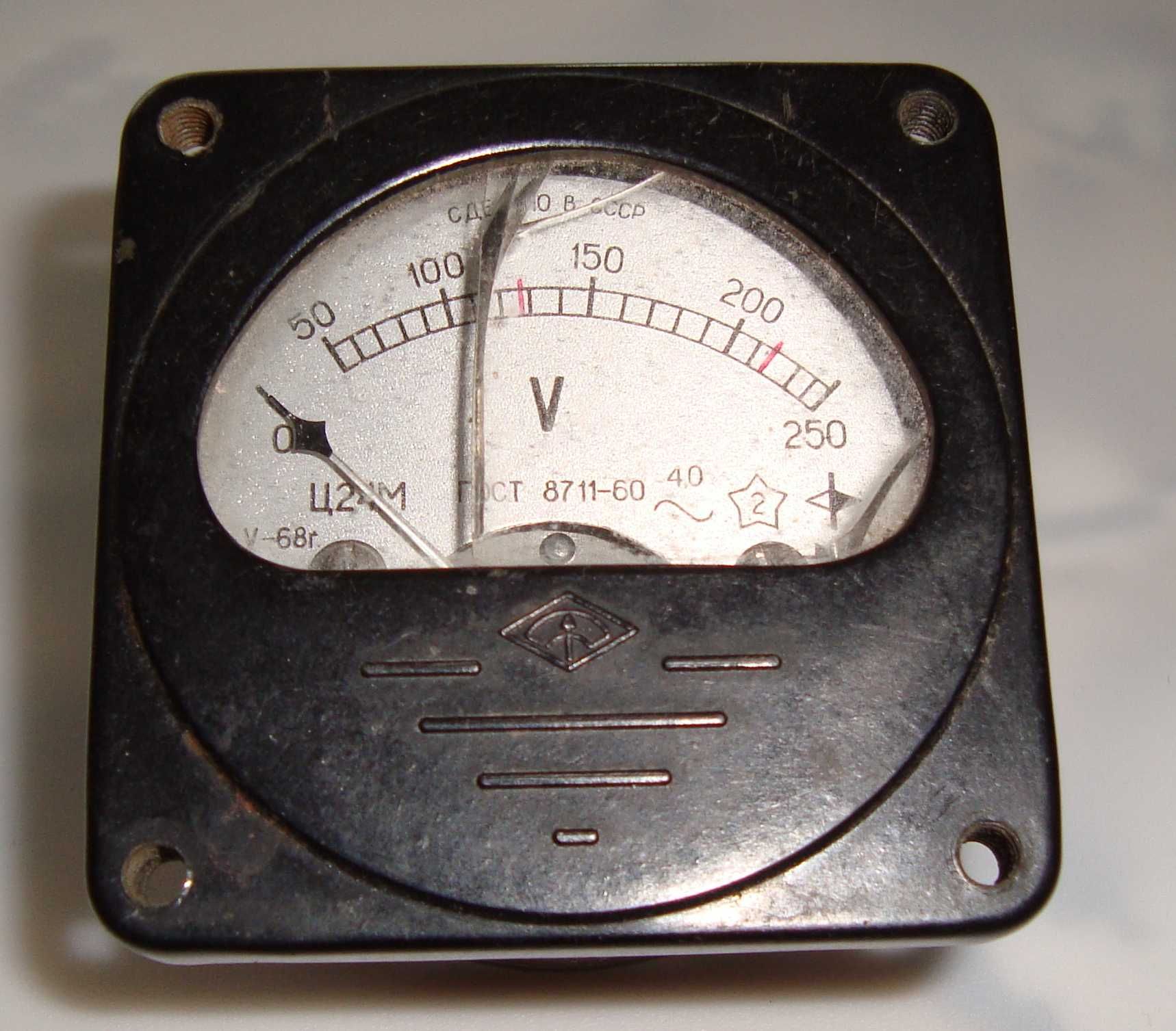 Вольтметр Ц24М ГОСТ 8711-60 250в 1968г. головка измерит Обмин на инше
