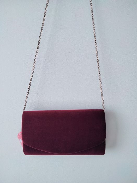 Клатч бордовий оксамитовий