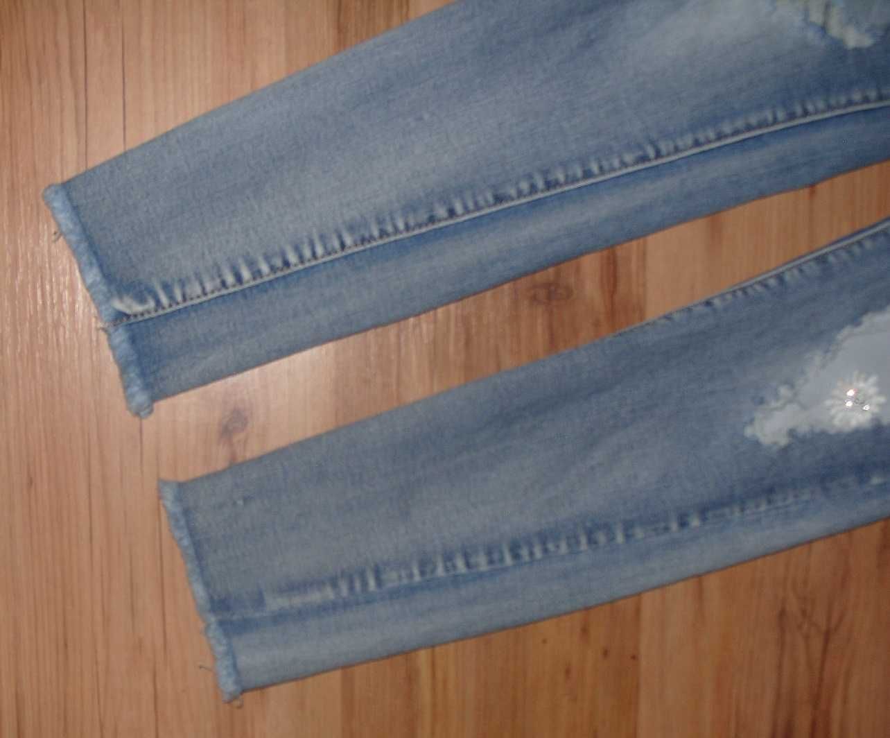 GOURD _ Jeansy cyrkonie ,siatka dziury_ r.30  S/M /L
