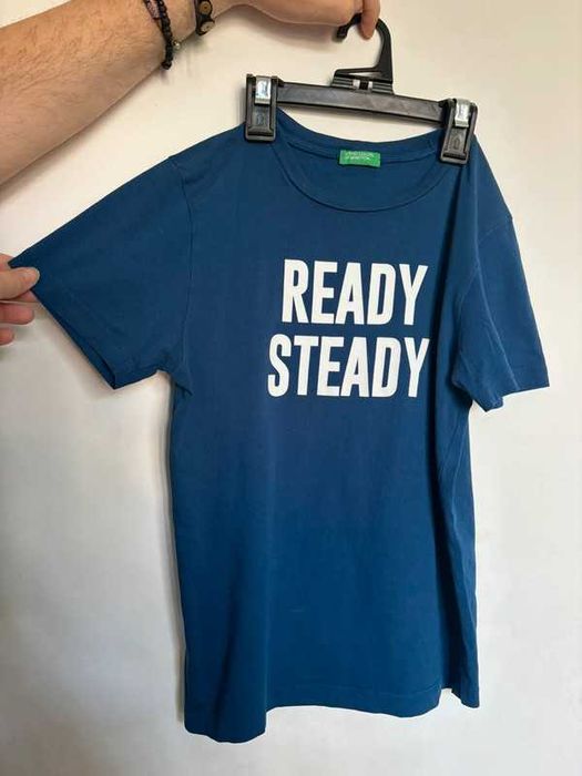 Granatowy T-shirt Benetton dziecięcy
