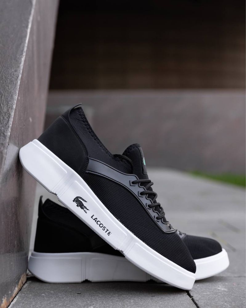 Мужские кроссовки лакоста Lacoste Black White 40,41,42,43,44