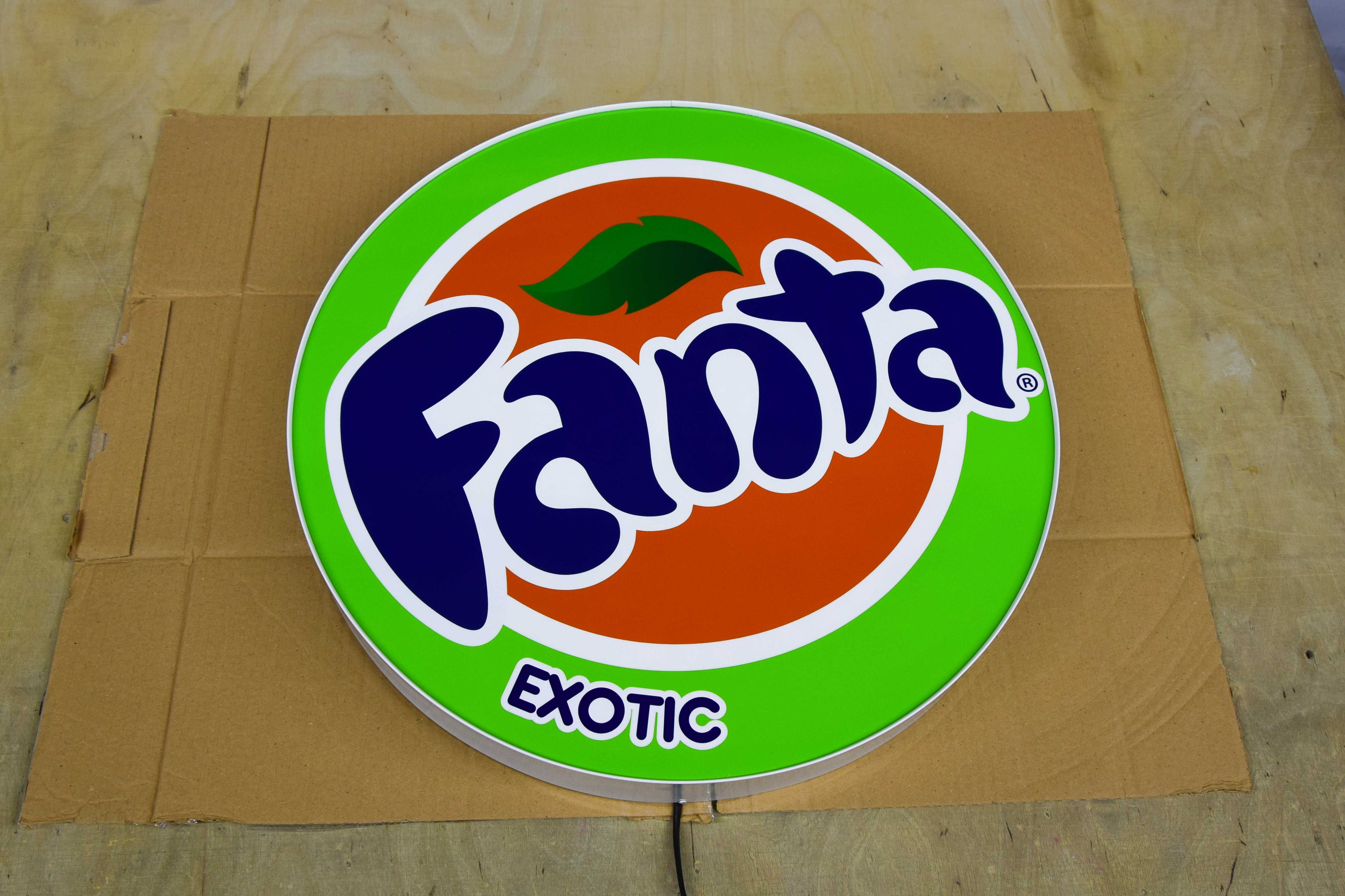 LED Neon FANTA EXOTIC, Logo, Reklama do sklepu, Podświetlany Kaseton
