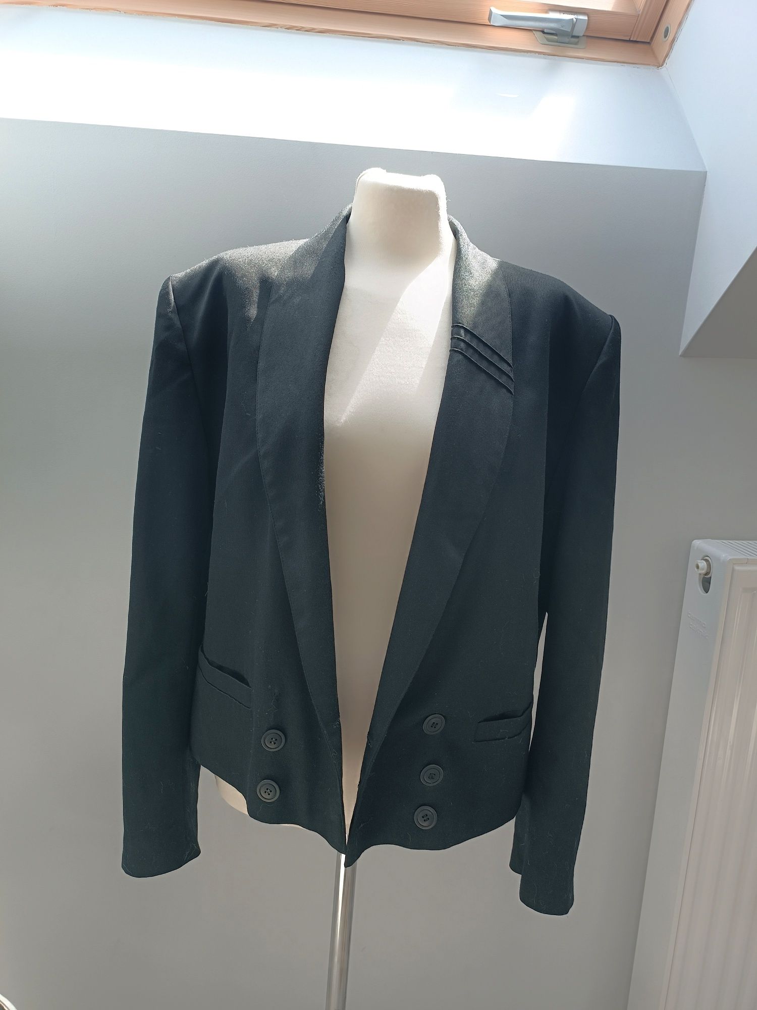 Czarne elegancka wizytowa marynarka damska plus size Xxxl xxxxl