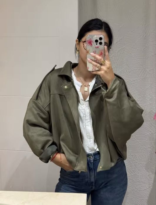 Новий трендовий бомбер / замшева куртка в стилі Zara