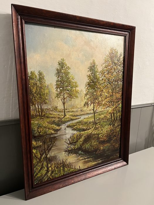 Piękny obraz olejny obrazek Natura