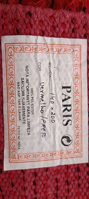 Tapete / Carpete Paris vermelho/preto 148x200cm