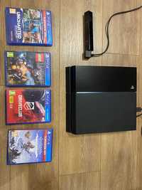 SONY PLAYSTATION 4 500GB JET BLACK (używane kilka razy) + 4 gry