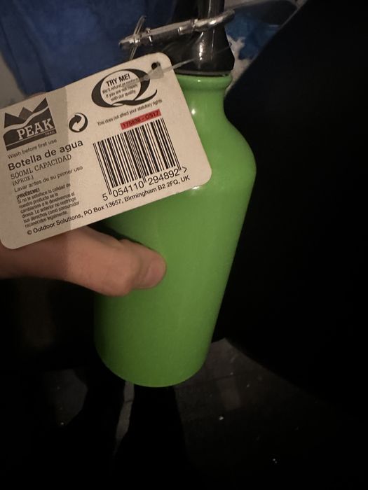Butelka bodon na wode z karabinczykiem zielona nowa