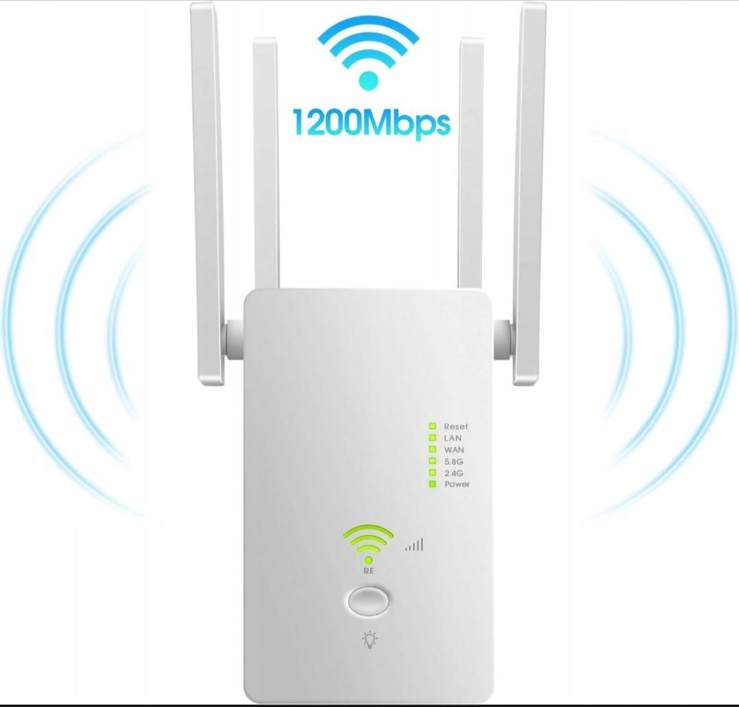 REPEATER WI-FI Wzmacniacz Sygnału Dual Band 2,4Ghz/5Ghz 1200Mb/s