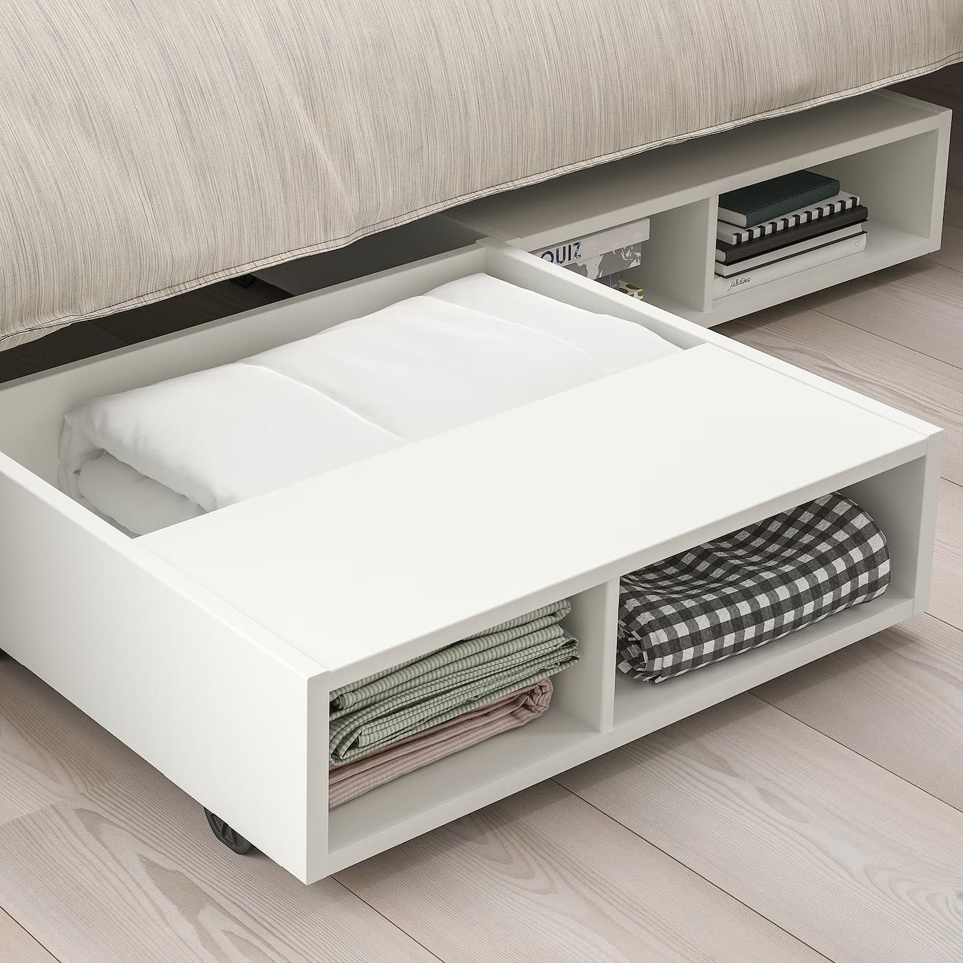 Arrumação para debaixo da cama com rodas