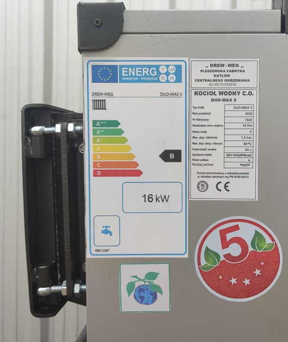 SOLIDNY Kocioł na DREWNO WĘGIEL 16 kw piec piece kotły Ster dmuch