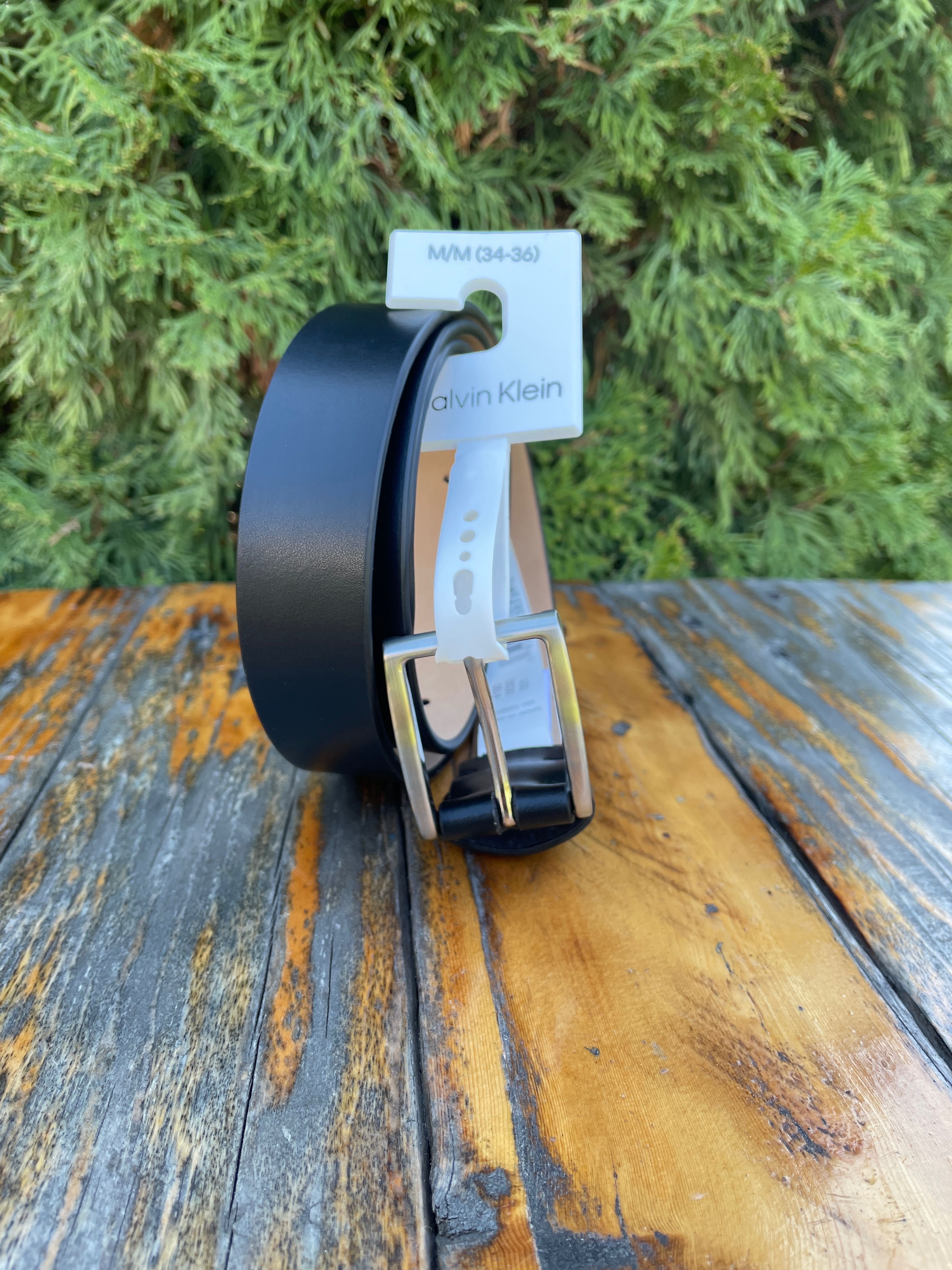 Новый мужской ремень calvin klein (ck leather belt black)с америки M