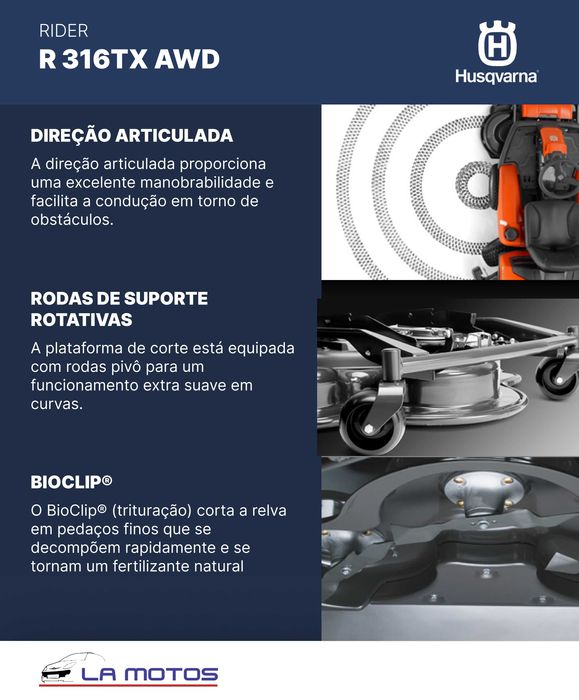 Rider corta relvas R316TX AWD