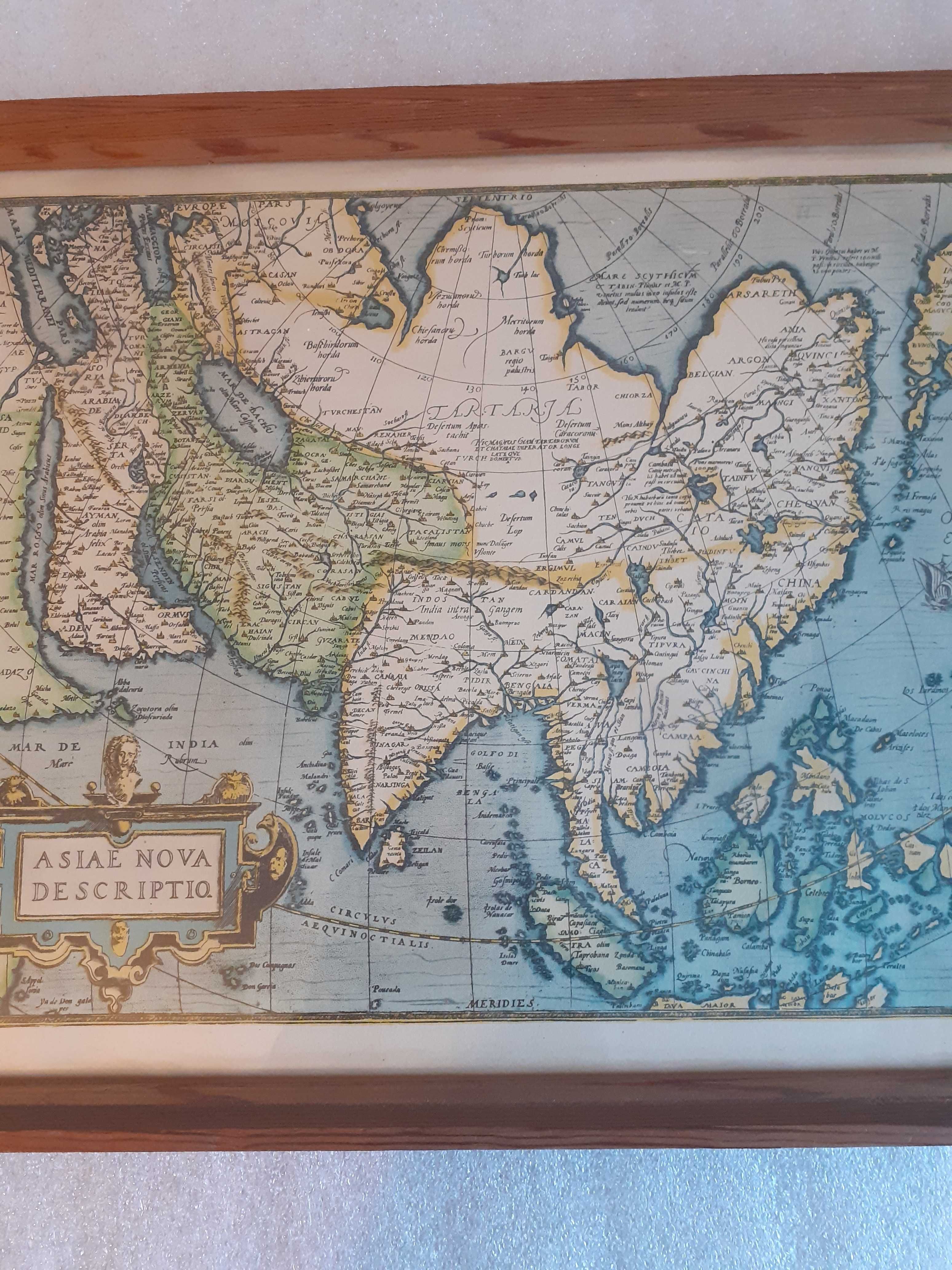 Stara mapa w ramie Asiae Nova Descriptio Ortelius