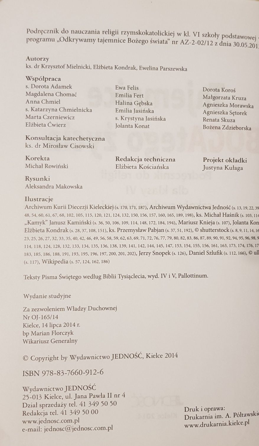 Podręcznik Religia Tajemnice Boga tego życia klasa 6