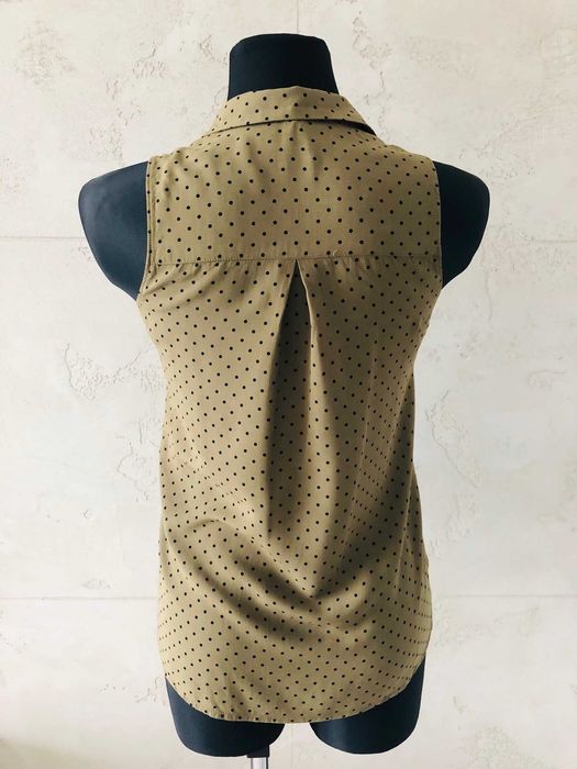 Nowa STRADIVARIUS bluzka top zielona khaki grochy kropki S 36