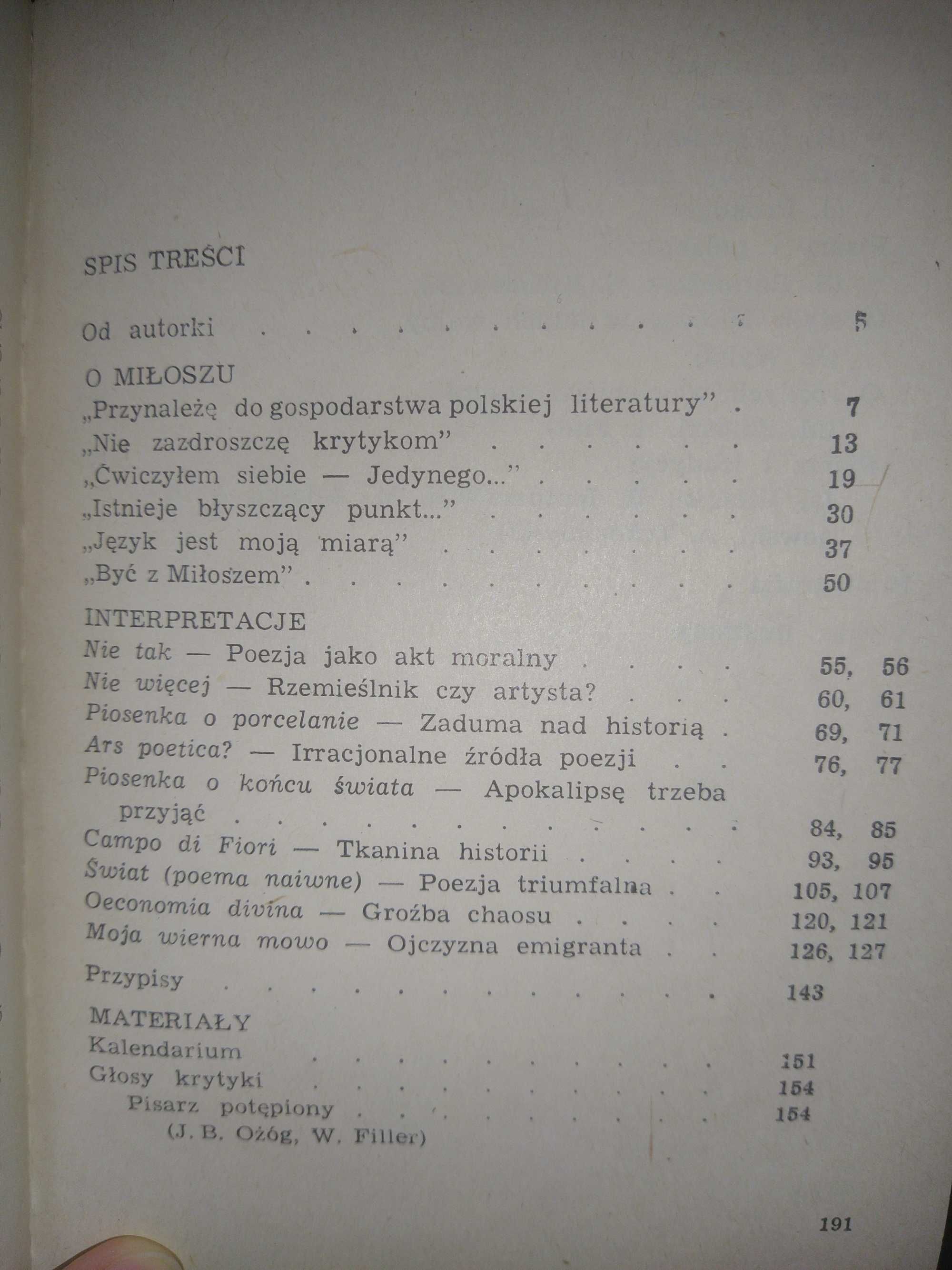 Poezje Czesława Miłosza Bożena Chrząstowska 1982