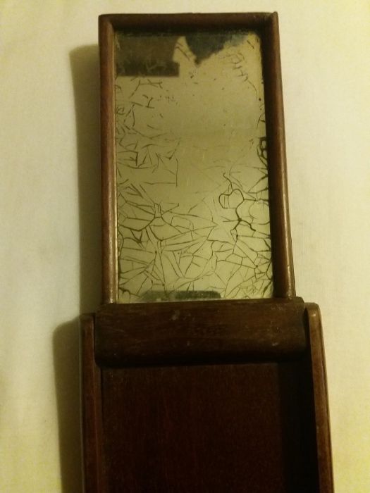 Espelho portatil muito antigo em mogno