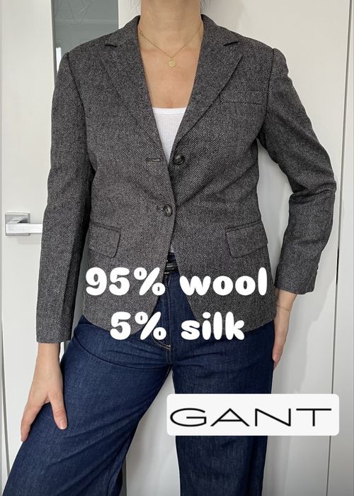 Gant wełniana tweedowa marynarka