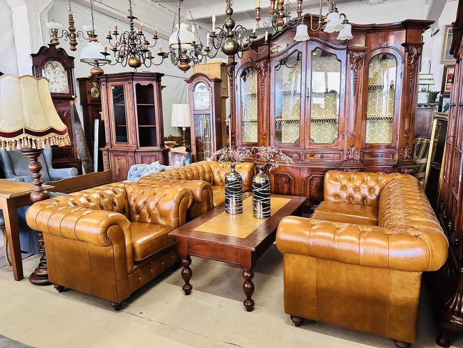 Ekskluzywny, angielski komplet CHESTERFIELD 3+2+1 :)