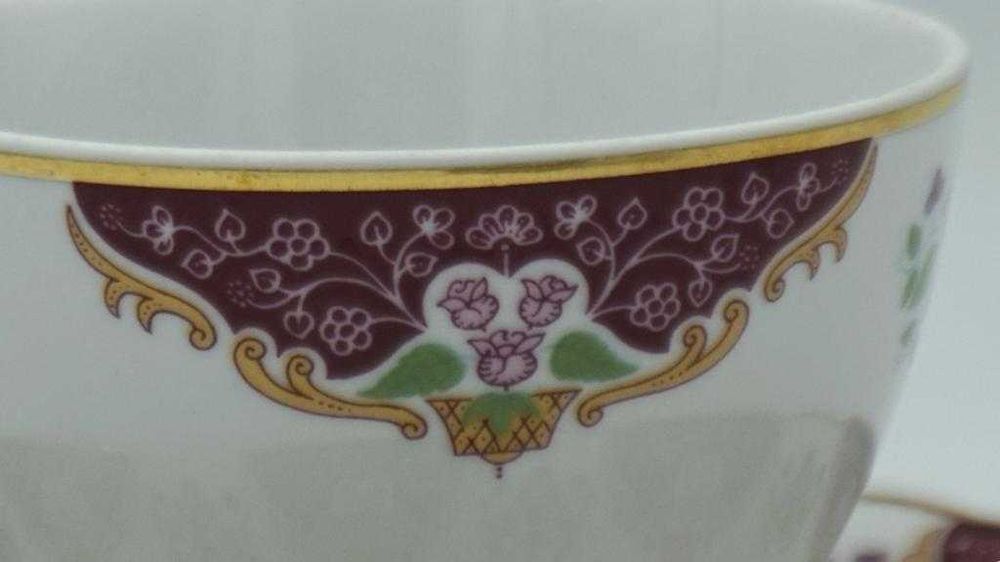 Ćmielów filiżanki na spodeczkach +mlecznik