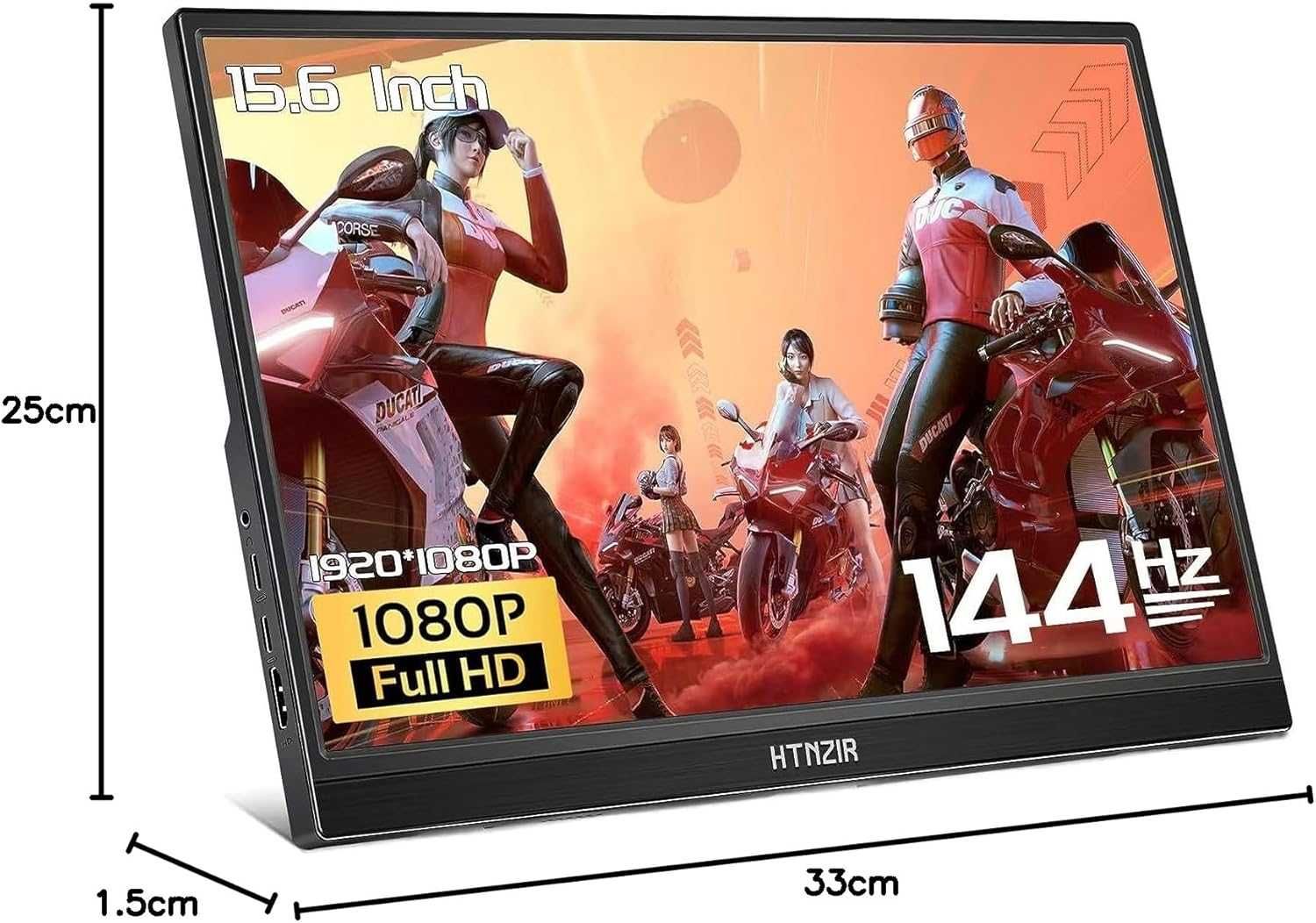 Monitor przenośny 15,6" 144 Hz FHD HDR do gier, laptopa i konsol