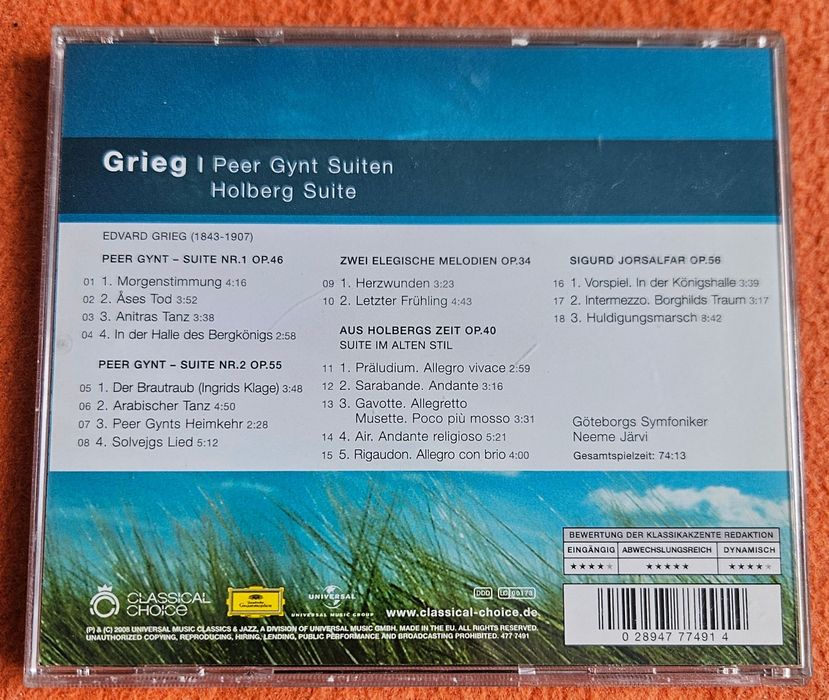 Grieg - Peer Gynt Suite, Holberg Suite Neeme Jarvi