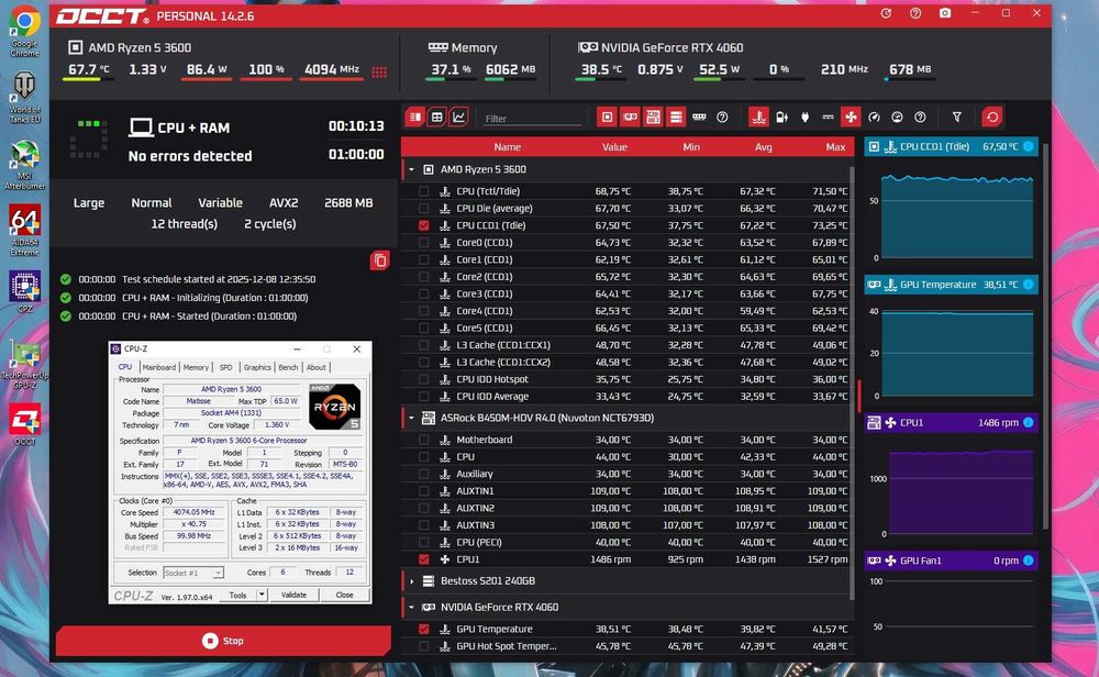 ПК RTX4060/ Ryzen 5 3600/ 16Gb DDR4/ B450 игровой компьютер АМ4