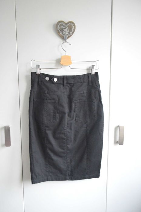 Escada Sport luksusowa spódnica S czarna bawełna minimalizm premium