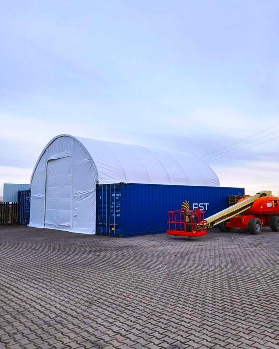 Zadaszenie Kontenerowe 10x12m 900/m2 magazynowy, wiata kontenerowa)