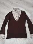 Vintage sweter damski z koszulą