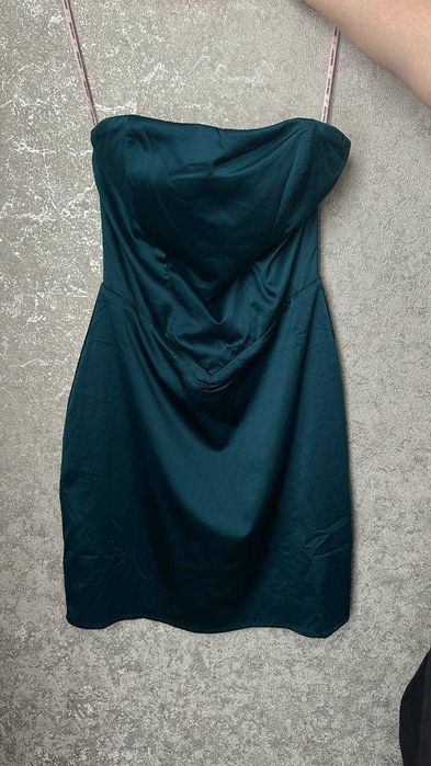 Зелена сукня міні, корсетна