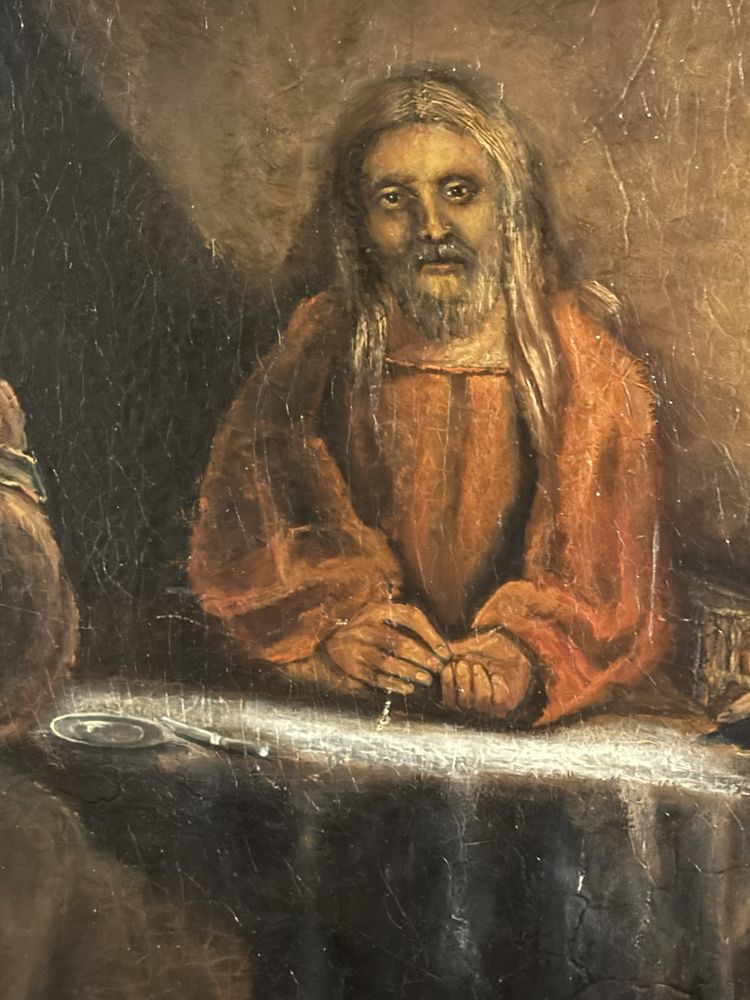 Ostatnia Wieczerza w Emaus . Olej na płótnie kopia wg. Rembrandta