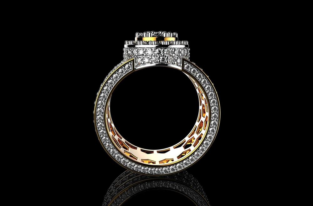 Sygnet złoty z brylantami ~3.00ct