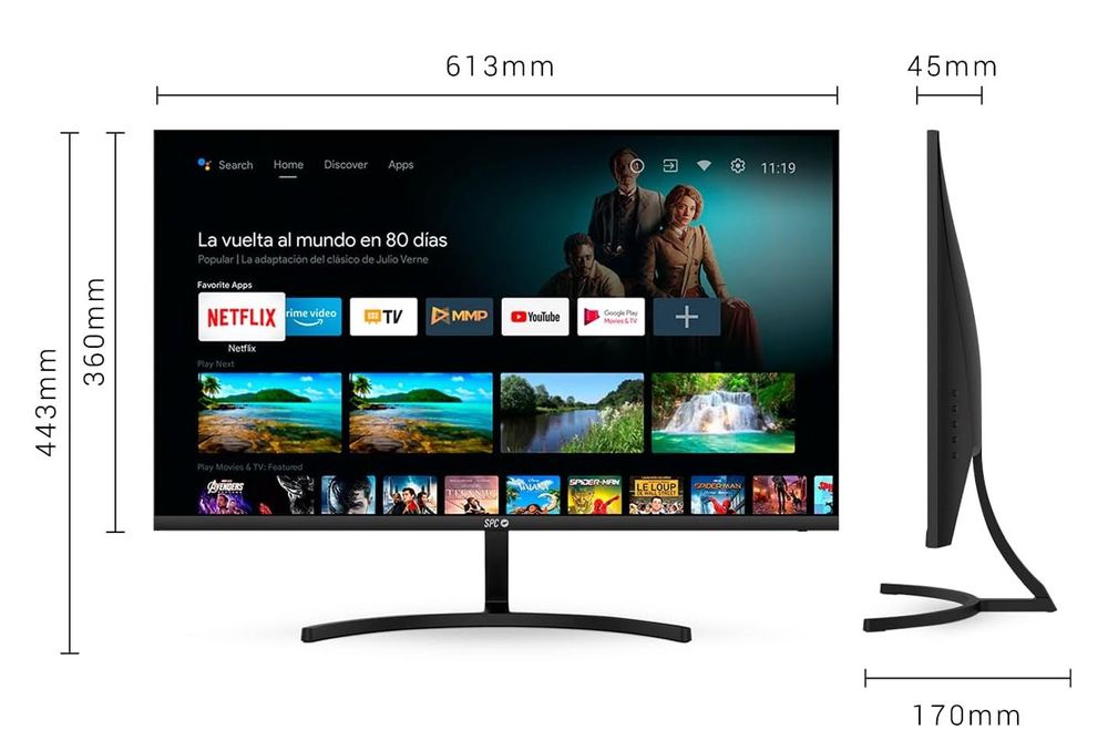 SPC Smart Monitor 27” – Android TV Full HD com colunas integradas