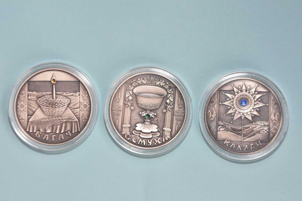 Zestaw 3 Srebrnych Monet 20 Rubli Obrzędy Białoruś