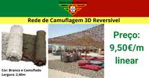 Rede de Sombra Original Reversível 3D. Cores: Branco e Camuflado.